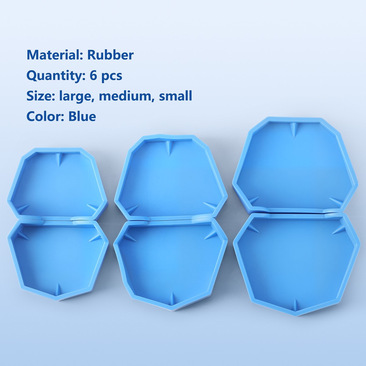 6pcs/set Dental Silicone Rubber Lab Plaster Model Former Base Molds Tool Tray