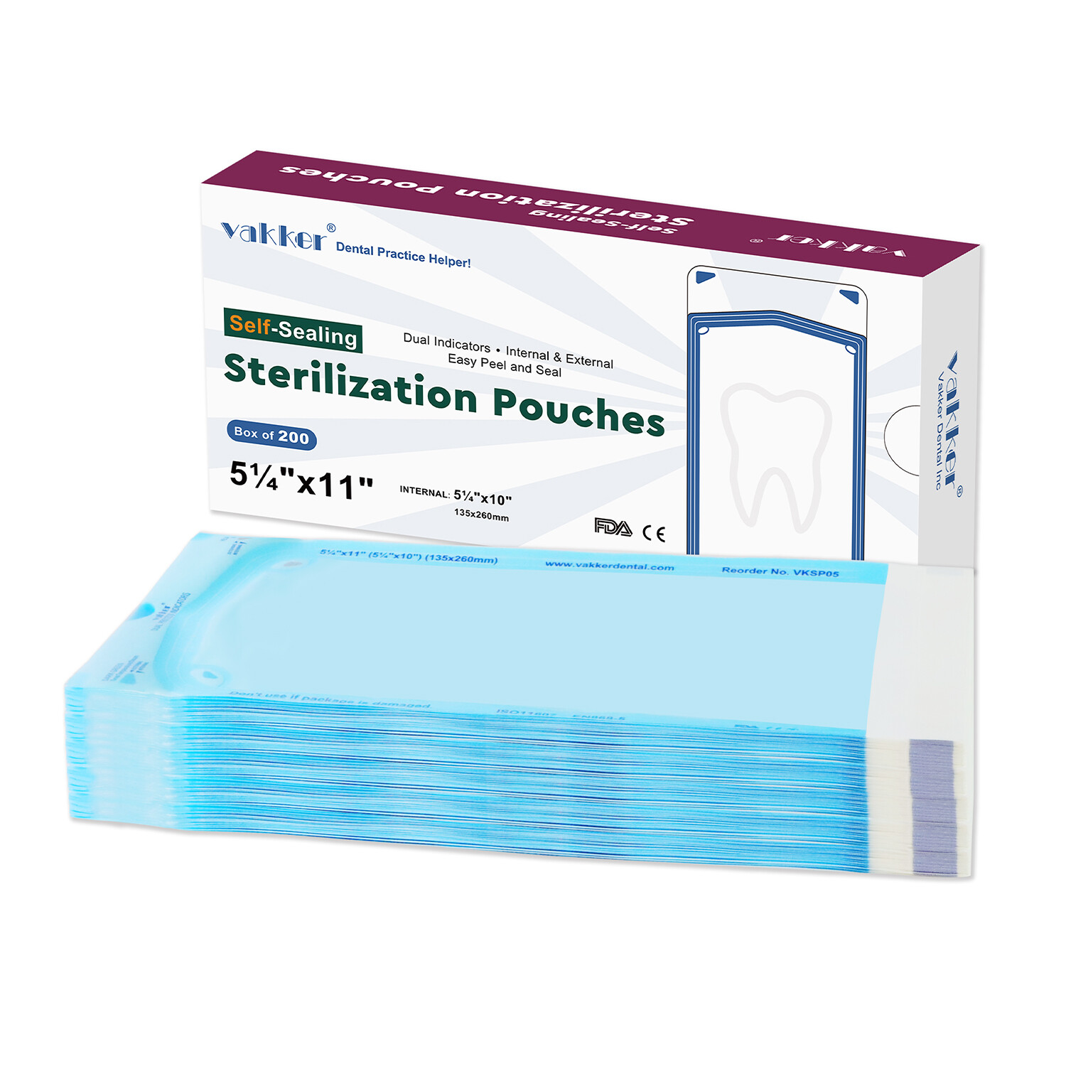 Self Sterilization Pouches Autoclave, Medical Sterilizer Bags Dental Tattoo Nail