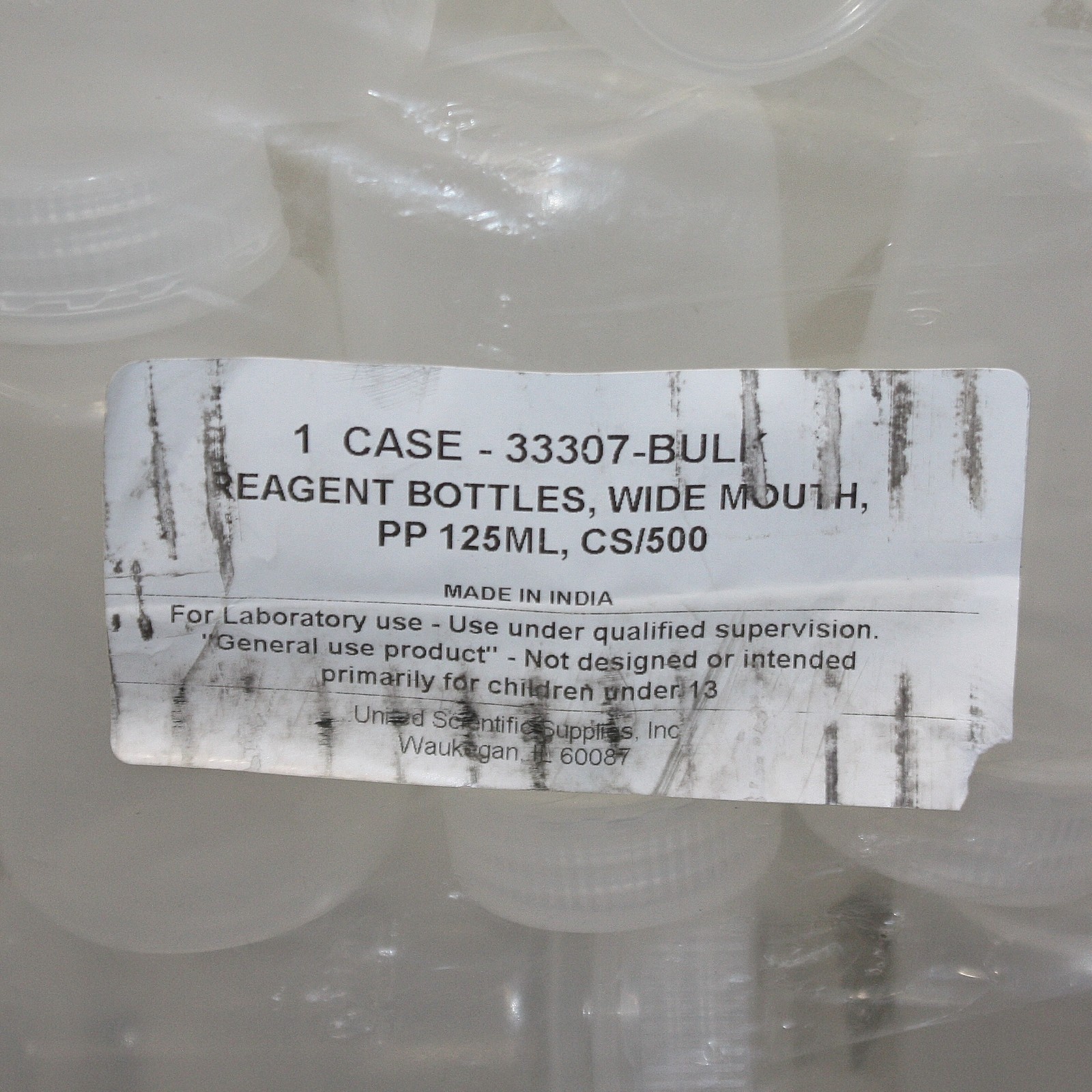(500) United Scientific Reagant Bottle 33307-BULK, 125mL / 4fl oz, Wide Mouth