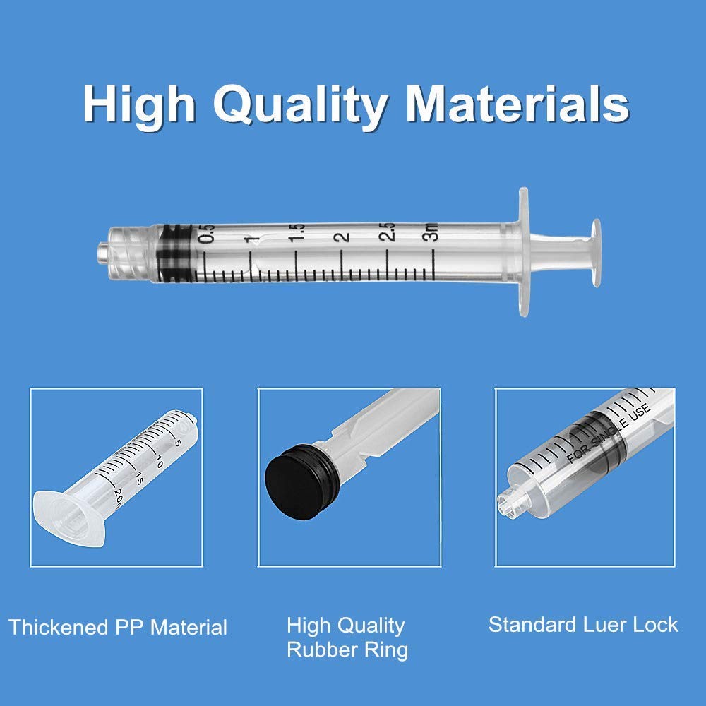 52 Pcs – 3ml 5ml 10ml 20ml Syringes with 14ga, 20ga,21ga, 23ga Blunt Tip Need…