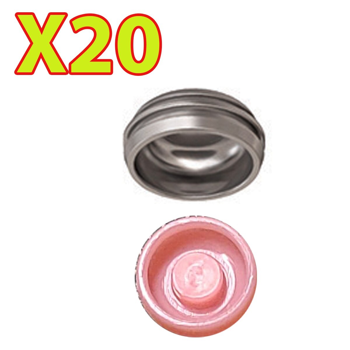 Overdenture Abutment Removable Metal Male Caps Inserts Soft Pink 3.0 lbs 20 Sets