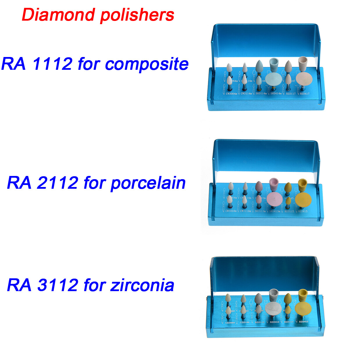 Dental Polishing Kit Composite & Porcelain& Zirconia for Low Speed Contra Angle