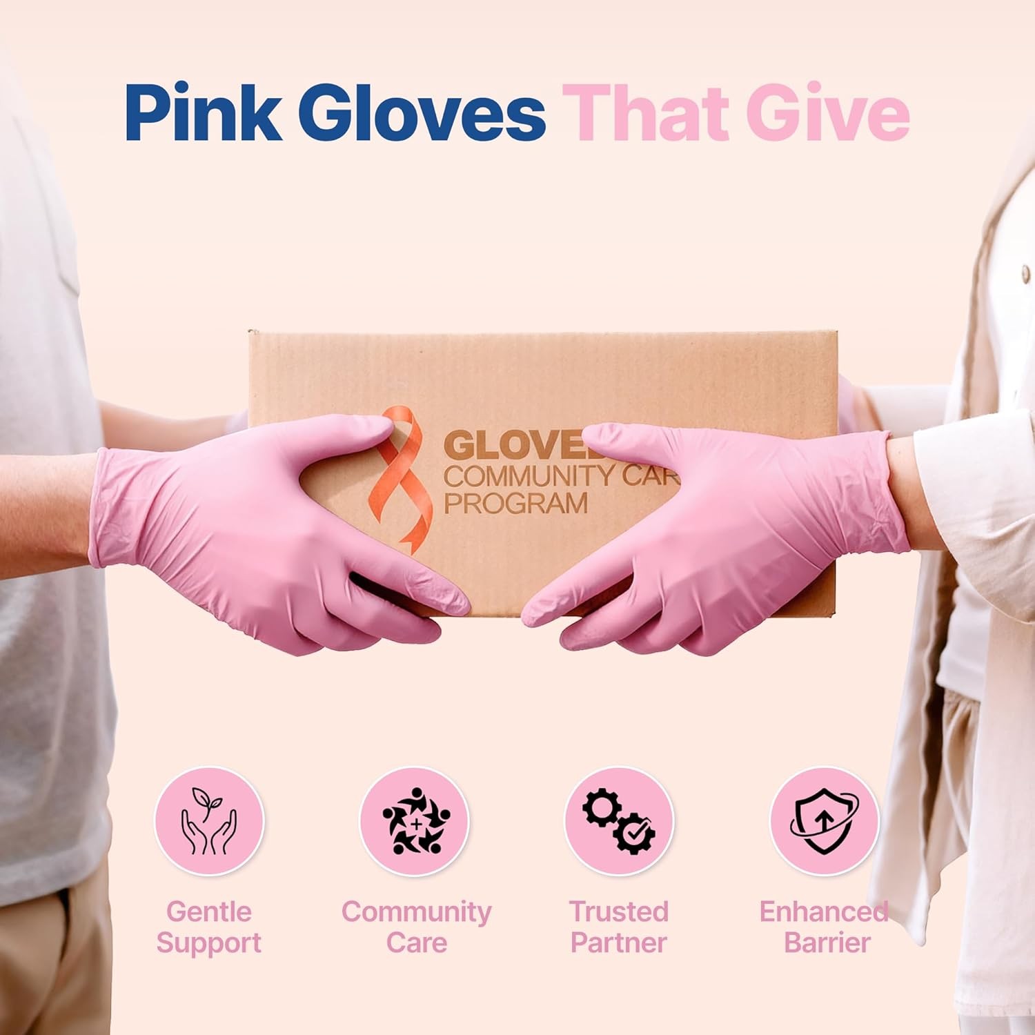 Schneider Pink Nitrile Exam Gloves Medium 100CT Latex Free Powder Free Food Safe