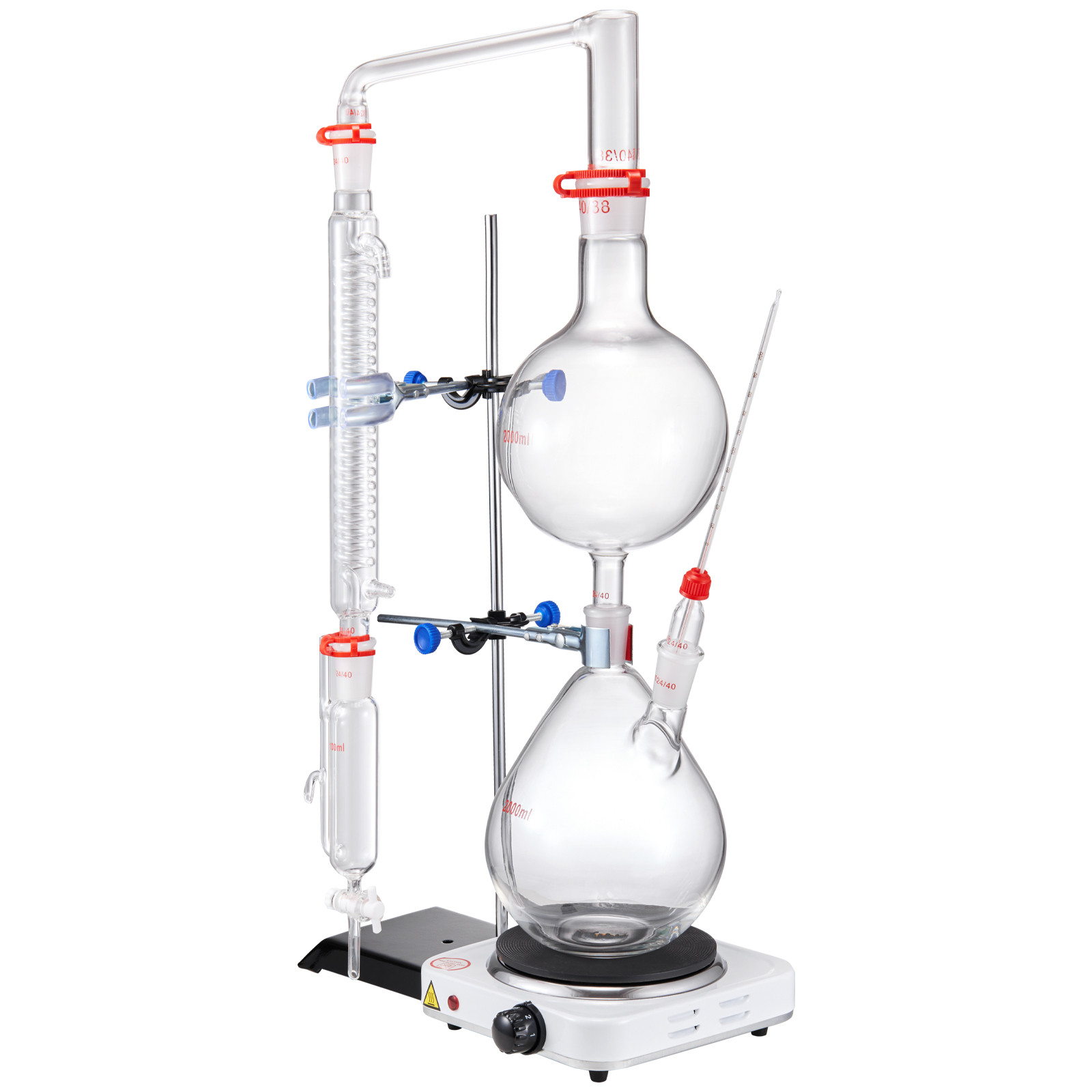 VEVOR 2L Essential Oil Steam Distillation Kit Distillation Apparatus 28 pcs Set