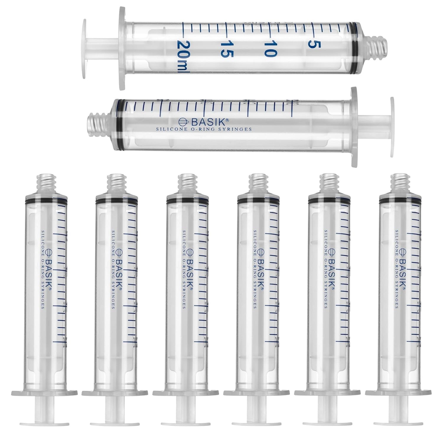 20cc Silicone O-Ring Syringes ENFIT Compatible 8-Pack Medical Syringes