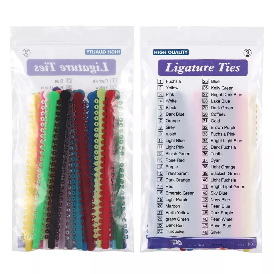 1000 Pcs Dental Orthodontic Ligature Ties Braces Elastics Rubber Bands O-rings