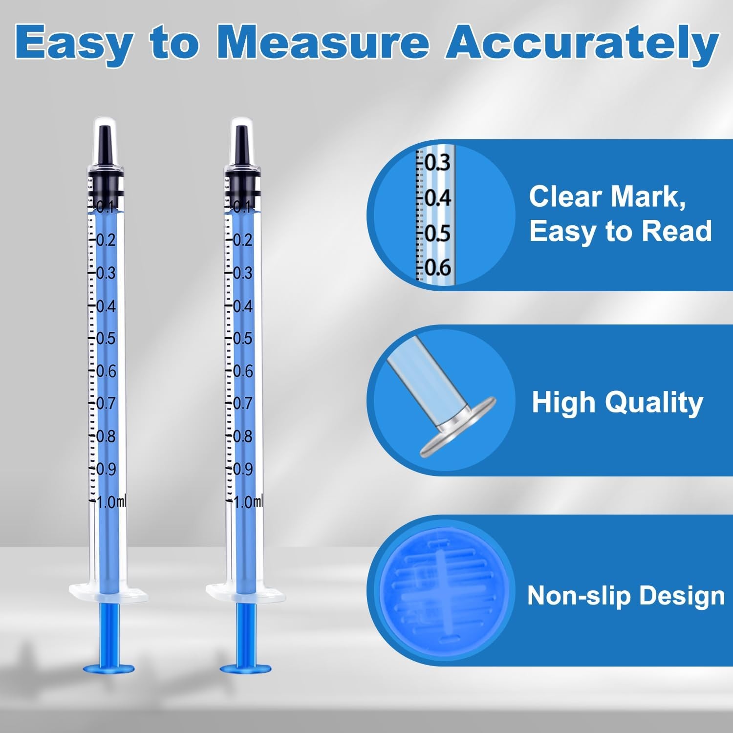 Syringe with Cap No Needle for Scientific Lab, Pet Feeding, Refilling Dispensing