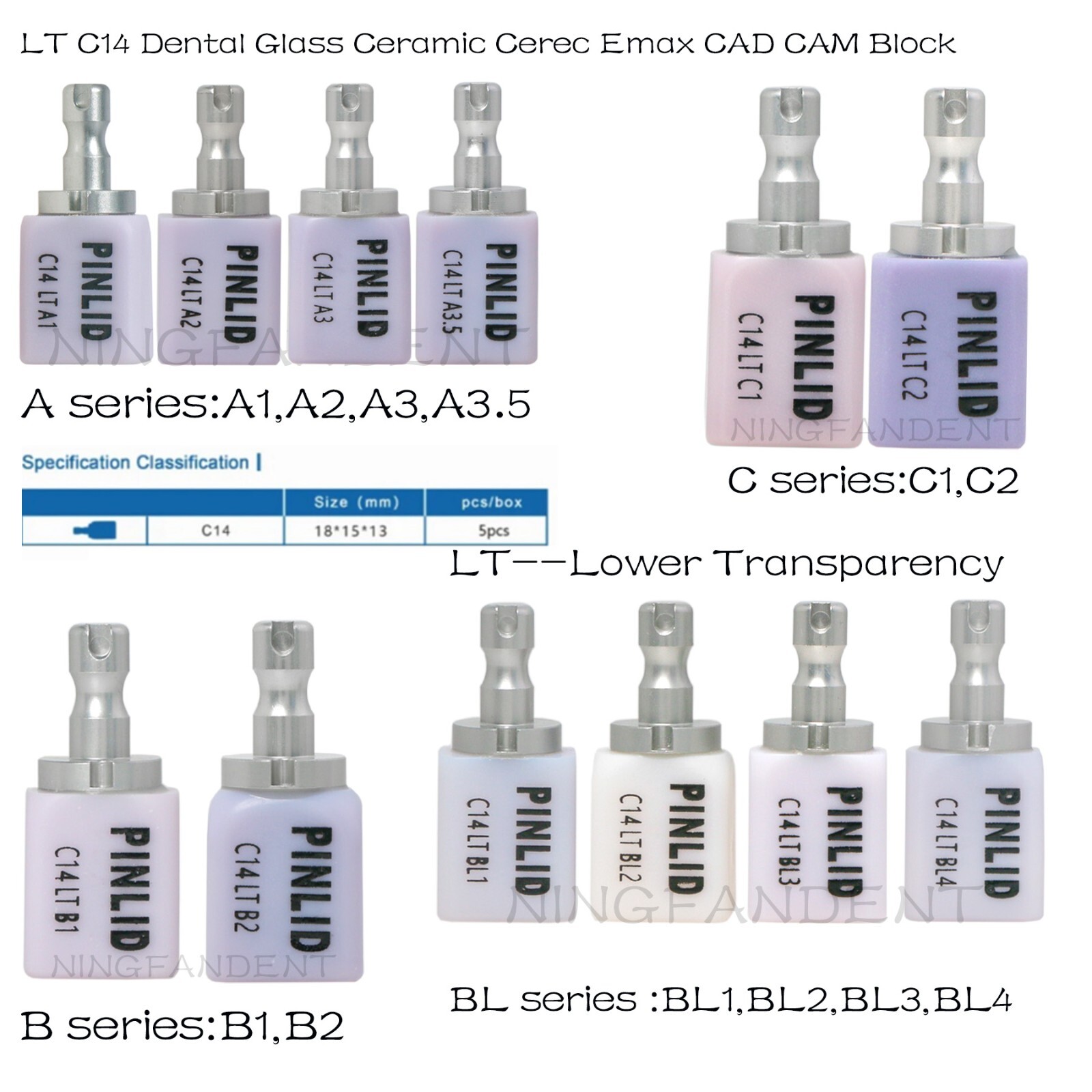 US C14 Dental Emax Glass Ceramic Blocks Lithium Disilicate CAD/CAM CEREC Blocks