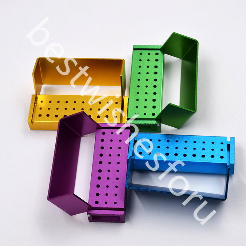 30 Aluminum Dental Bur Burs Holder Block Disinfection Box Autoclave 20+10 Holes
