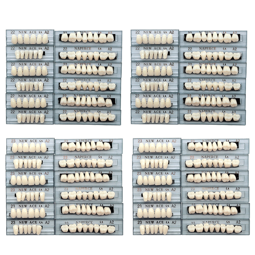22# & 23# A2 Denture Acrylic Resin Teeth Dental Tooth Upper Lower Shade 168pcs*2