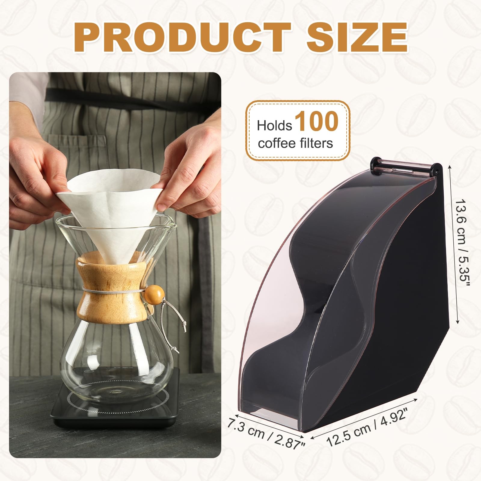 uxcell Coffee Filter Holder, 4.9×2.9×5.4″ Acrylic Cone 4.9×2.9×5.4″, Black