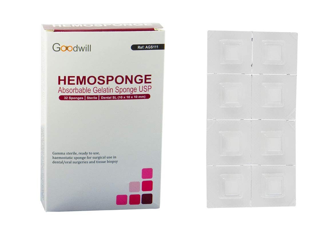 Dental Absorbable STERILE Haemostatic Gelatin Sponge 32pc Gelfoam Hemocollage