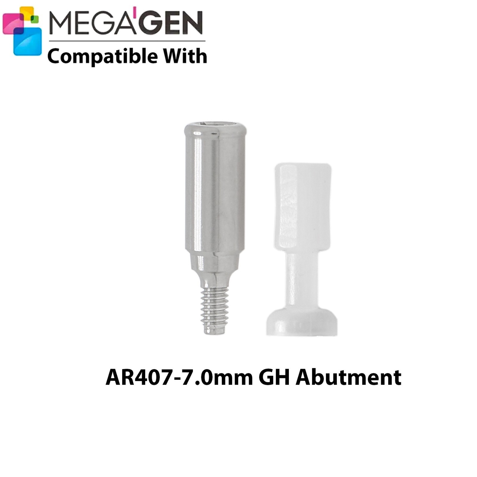 Dental Locator Abutment & Male Cap Compatible MegaGen AnyRidge AR Implant System