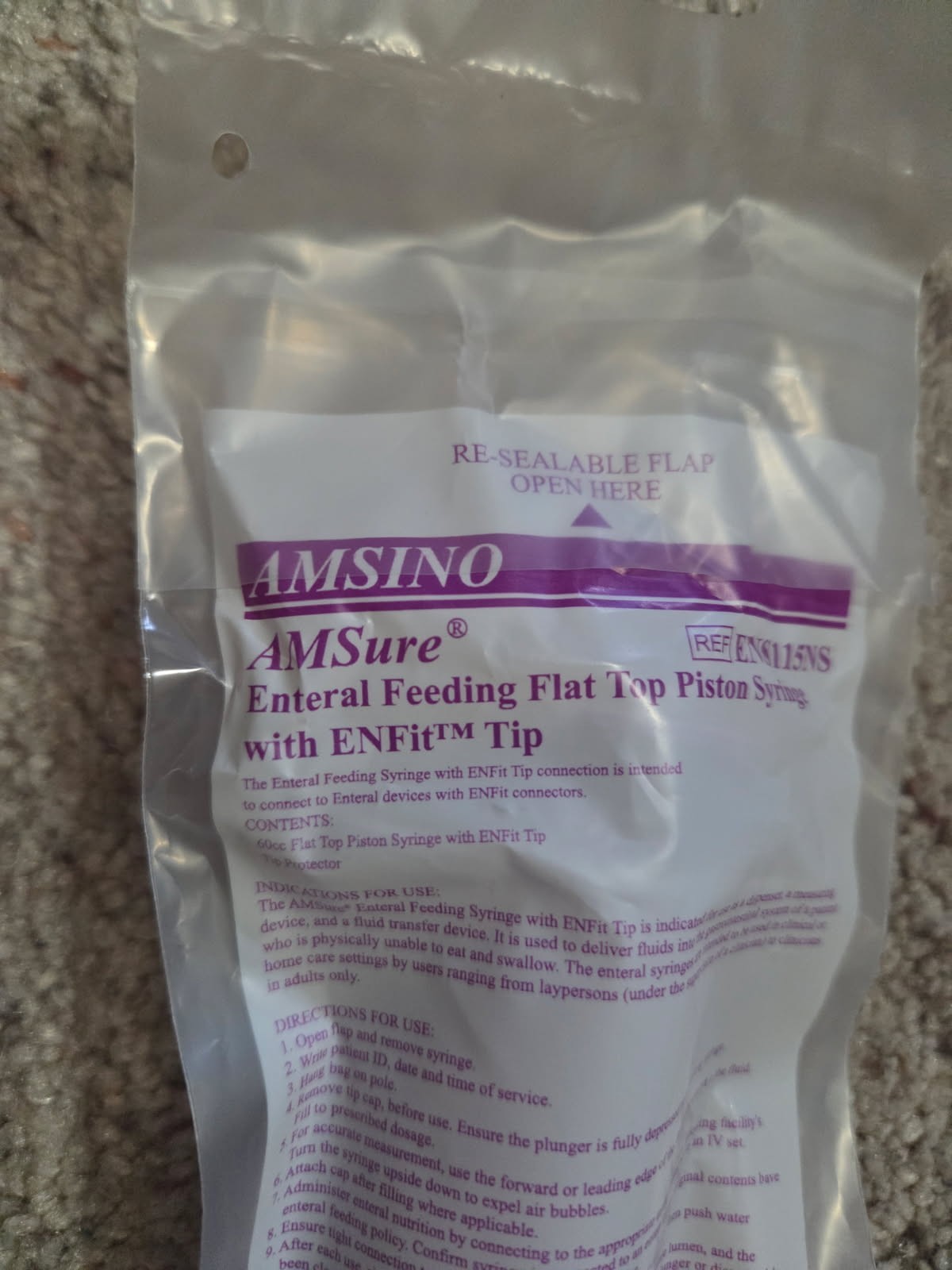 AMSINO AMSure® Enteral Feeding Flat Top Piston Syringe with ENFit™ Tip – Have 18