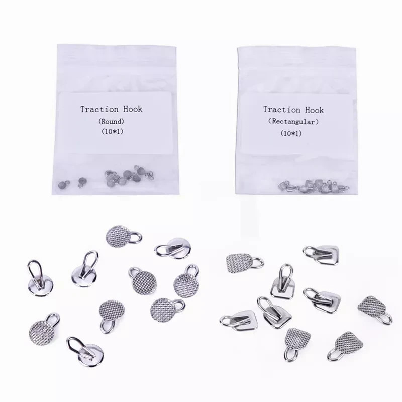 47 Model Dental Orthodontic Lingual Buttons & Crimpable Hook Round/Rectangular