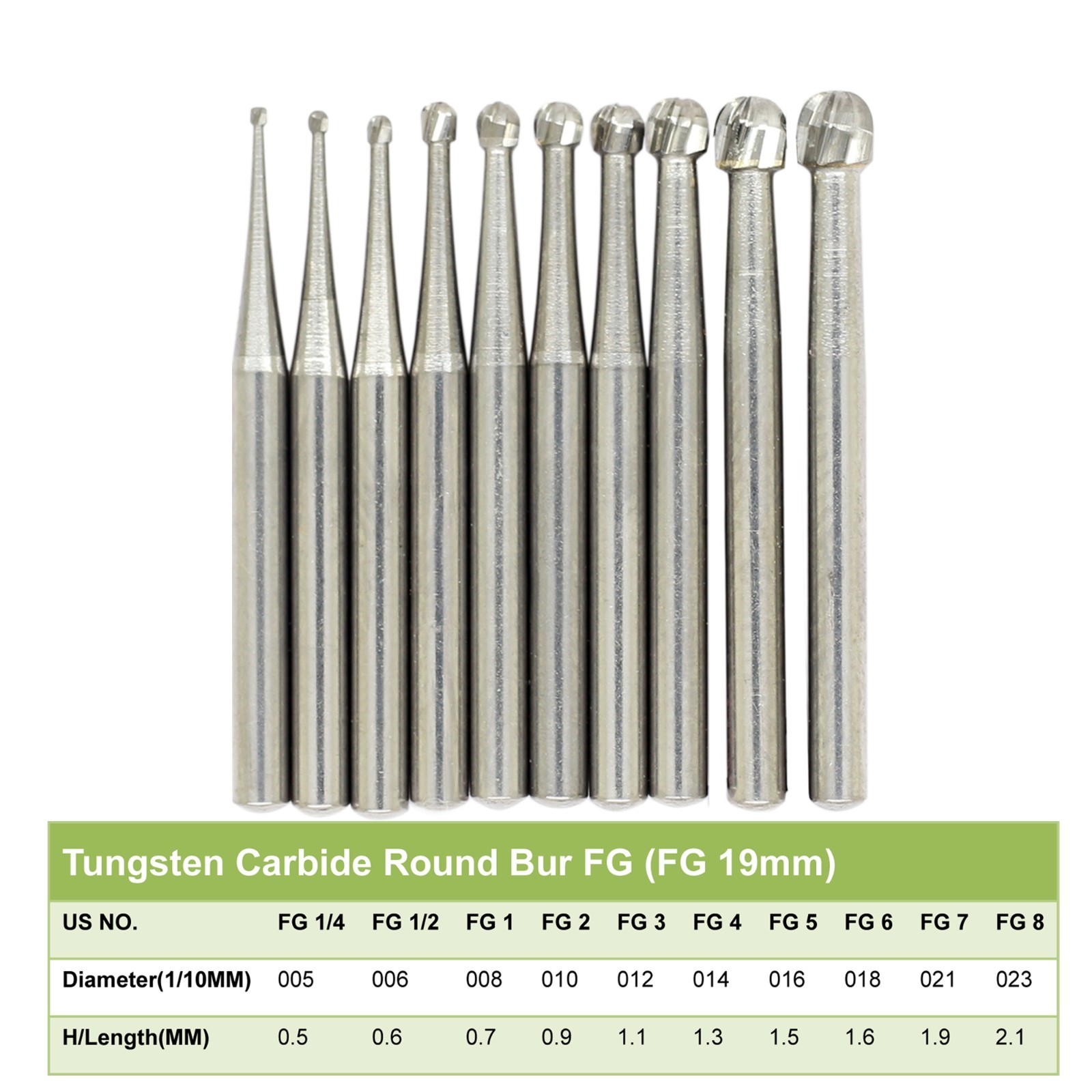 Wave Dental Carbide Bur FG Diamond Burs Football Pear Round End Taper High Speed