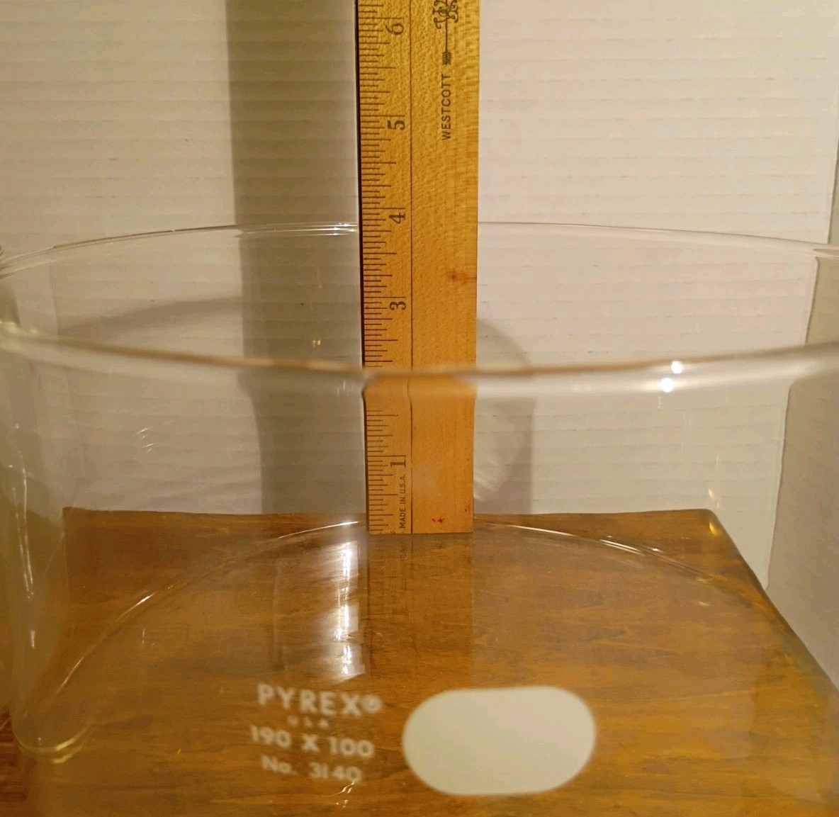Vintage NO. 3140-190 PYREX® Glass 190 x 100 2pcs Crystallizing Dish Made in USA.