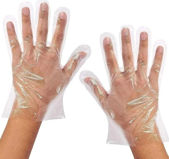 5000 PCS Clear Polyethylene Disposable Gloves, Food Safe, 10×500 Bulk Pack