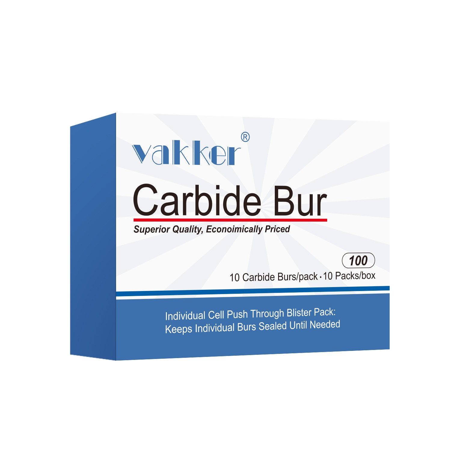 Vakker 10pc Dental Carbide Burs FG 1/4 Friction Grip Bur