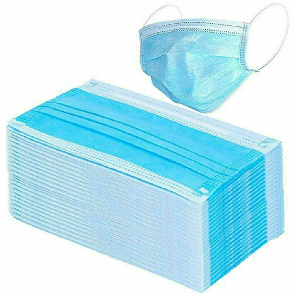 50pcs 3-Ply Layers Disposable Face Medical Surgical Mask Mouth Cover Shield PPE