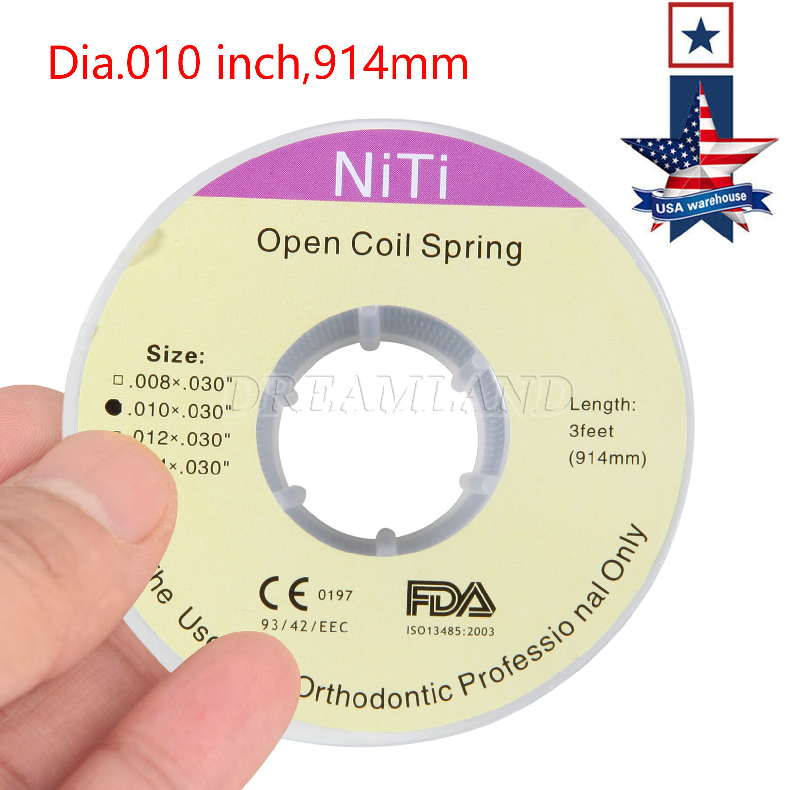 Dental Ortho Niti Open Coil Spring 010*030″ *914mm
