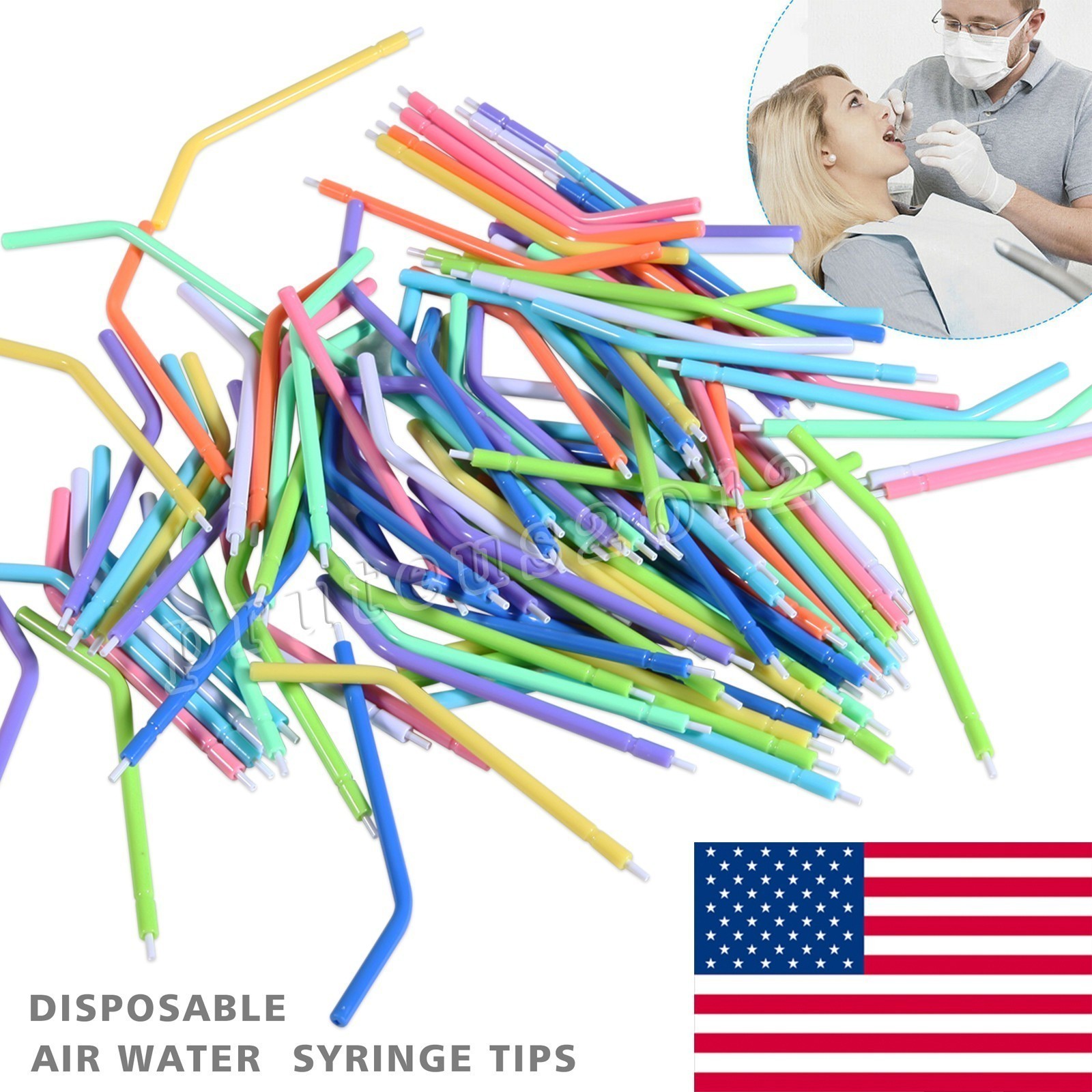 250 pcs Disposable Air Water Syringe Tips with cores High Quality Free Return