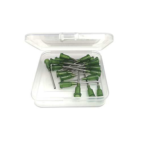 20 Pack – 14 Ga 1 Inch Blunt Tip Dispensing Needle with Luer Lock,Olive