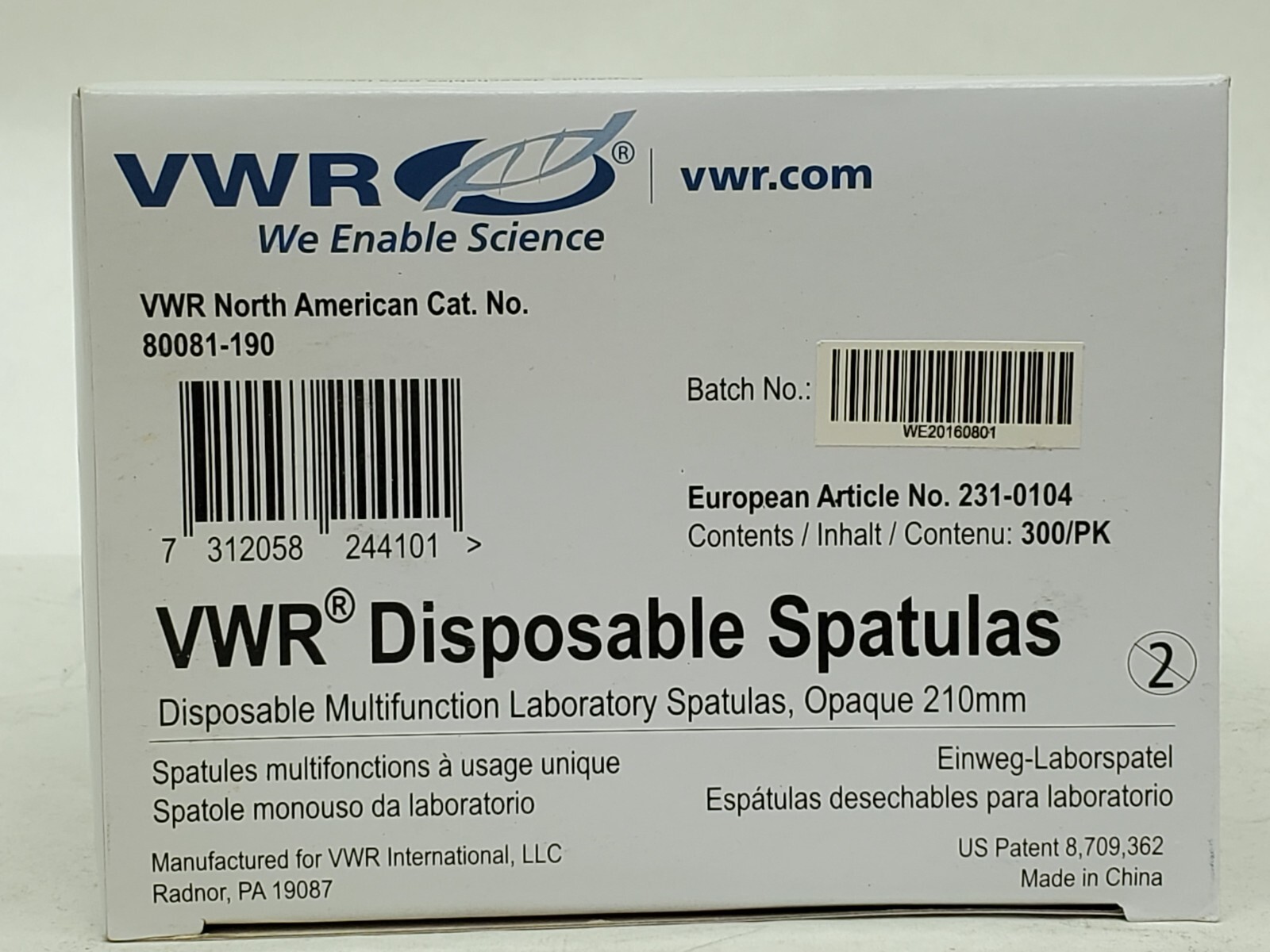 SEALED 300 PACK – VWR 80081-190 Spatula Disposable Double Ended w/ Spoon & Scoop