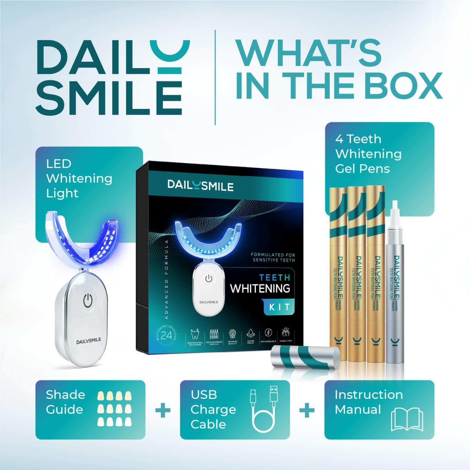 Teeth Whitening Kit 1 Count (Pack of 1), With Led Light