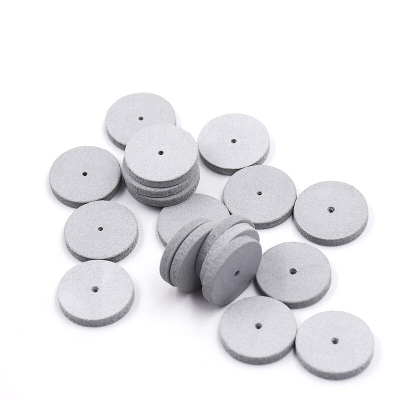 50Pc Dental White Resin Porcelain Silicone Rubber Coarse Polishing Wheels Polish