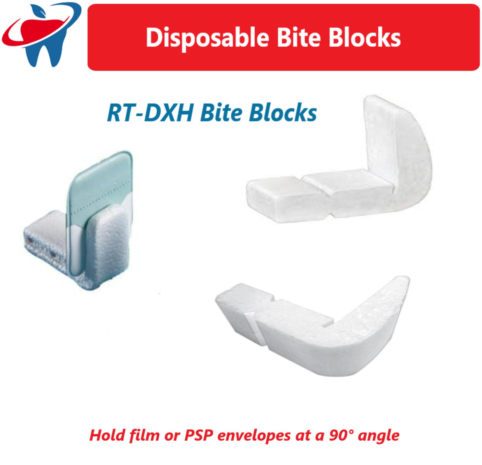Dental X-Ray RT-DXH Bite Blocks Disposable XRay Holders (Stabe) Type, 100/Pkg