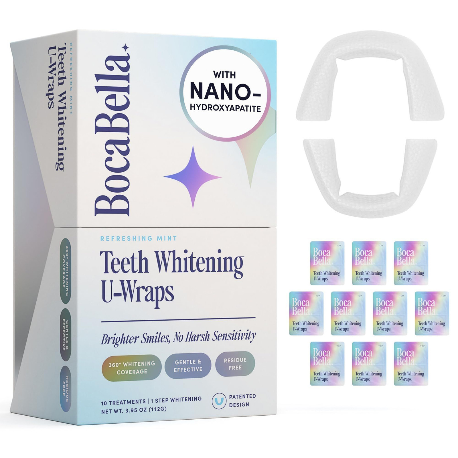BocaBella Teeth Whitening Trays U-Wraps – 15% Hydrogen 1 Count (Pack of 10)