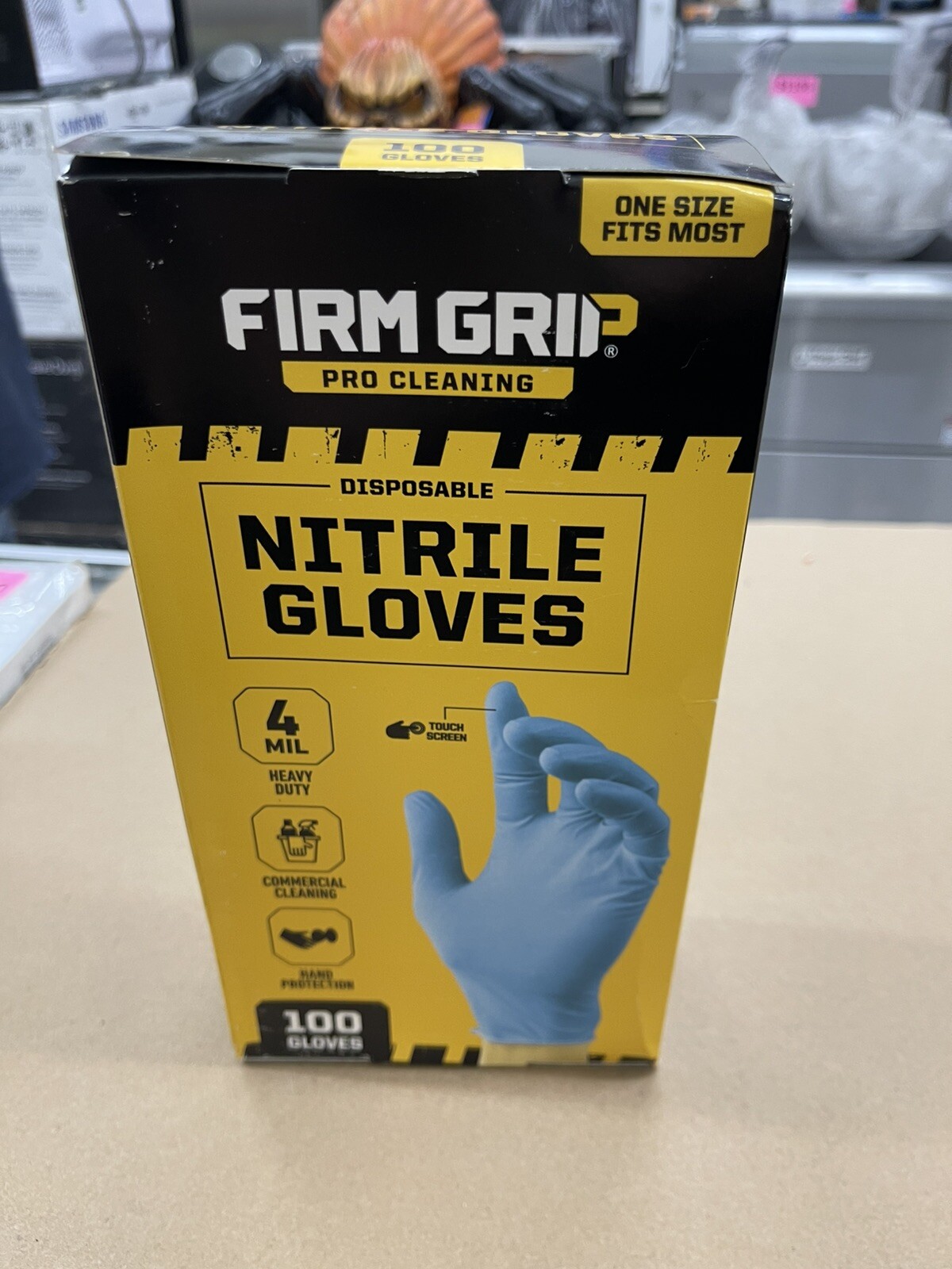 Firm Grip Pro Cleaning Disposable Heavy Duty Nitrile Gloves 100-Count One Size