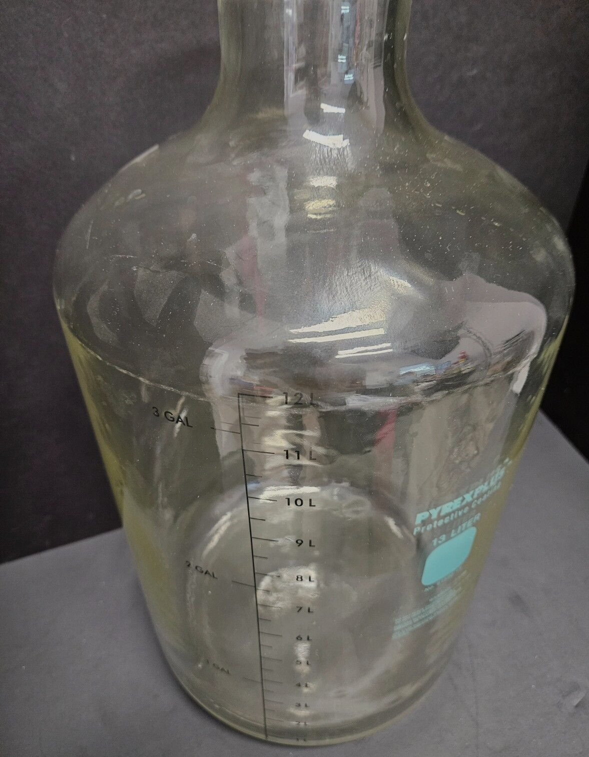 Corning Solution Bottle PyrexPlus Coated 13.25 L with Tooled Neck