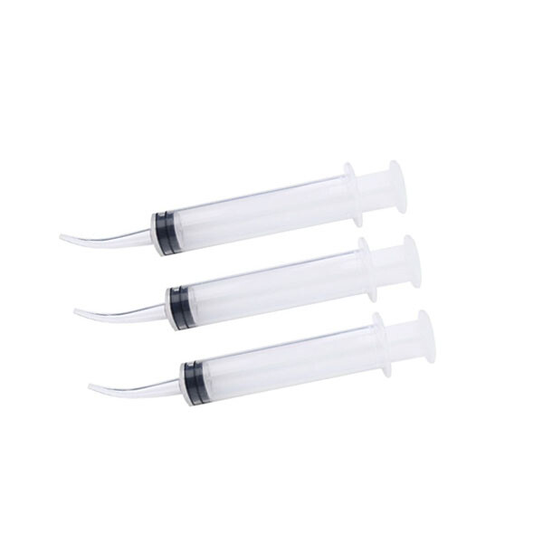 50 pcs Dental Disposable Curved Oral Tip Utility Irrigation Syringes 12ml