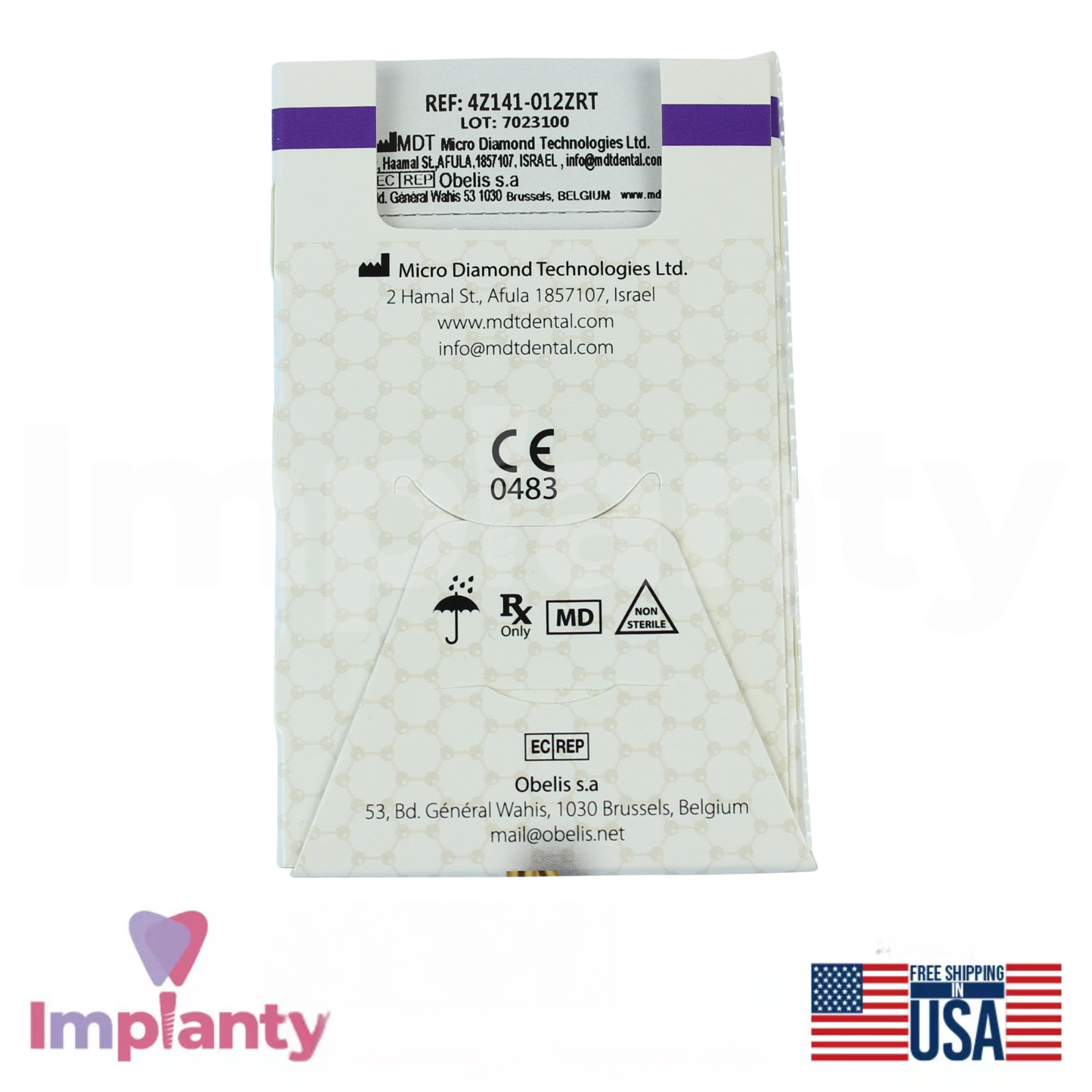 MDT Round End Cylinder FG ZirconIT ZRT Dental Diamond Burs Z141 Crown Removal