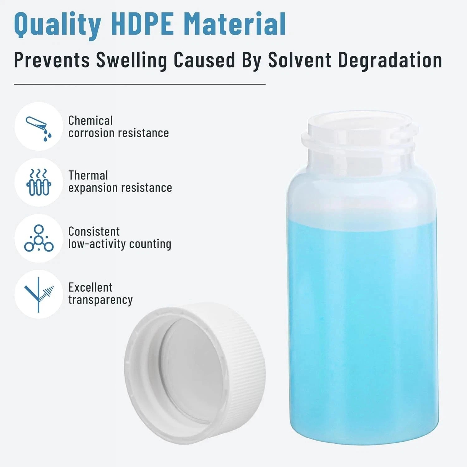 500 Pcs 20mL Scintillation Vial Liquid Counting Vials HDPE Scintillation Vials