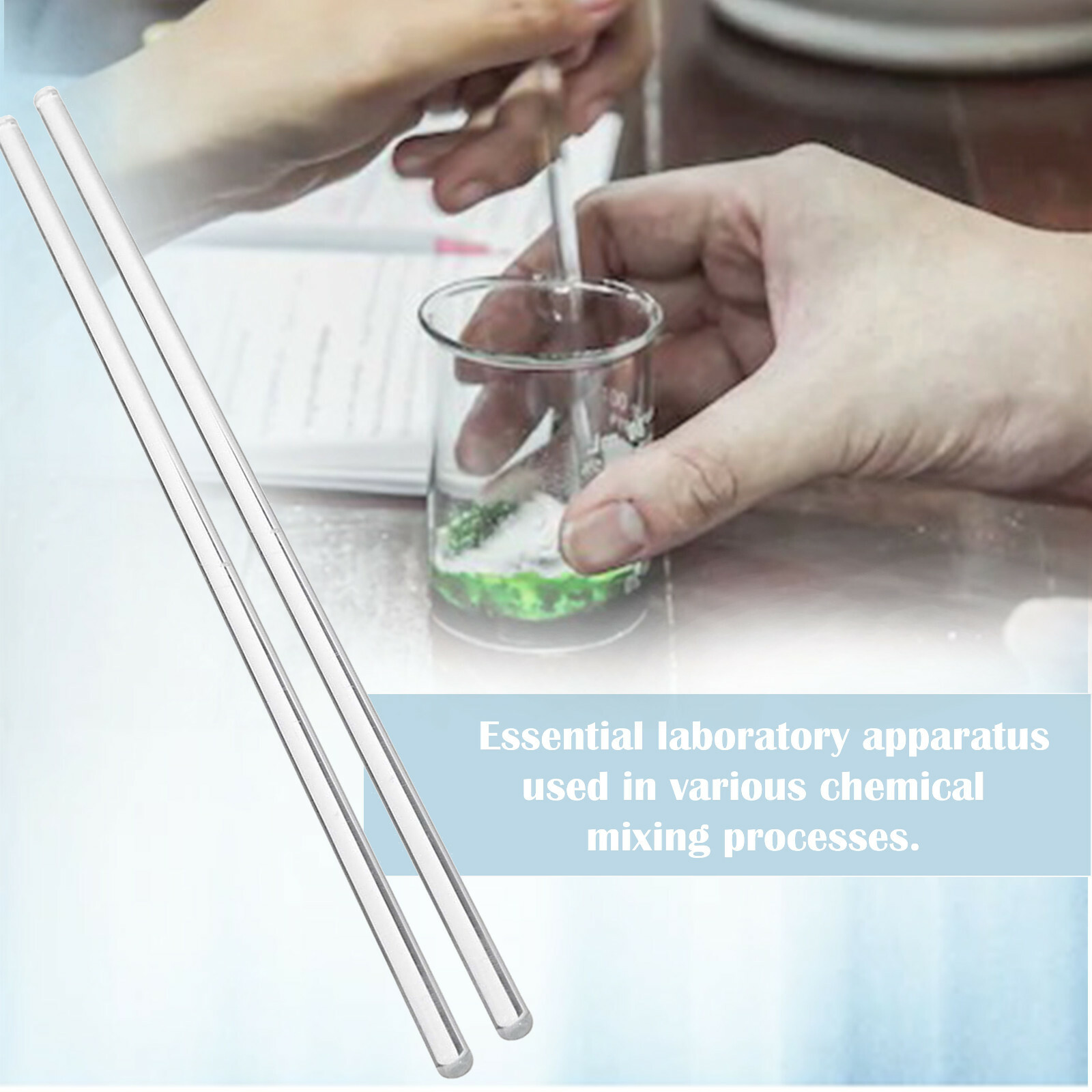 12PCS Glass Stirring Rods for MEdical Lab Use Science Lab Experiment Tool 10”