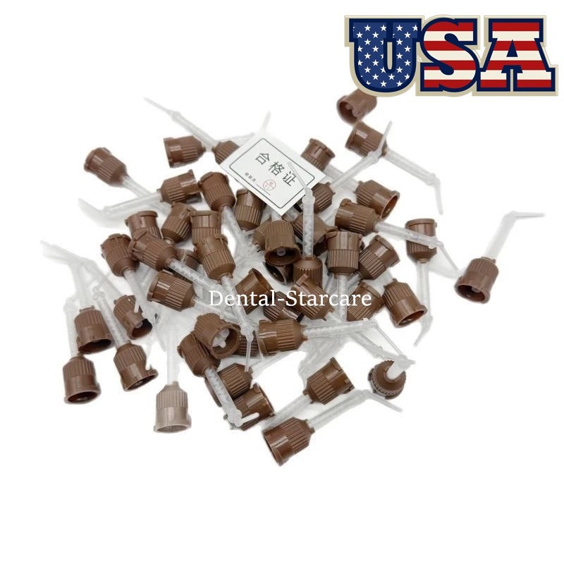 50 Pcs Dental Mixing Tips For Impression Material Tips Long/Short 1:1 Ratio USA