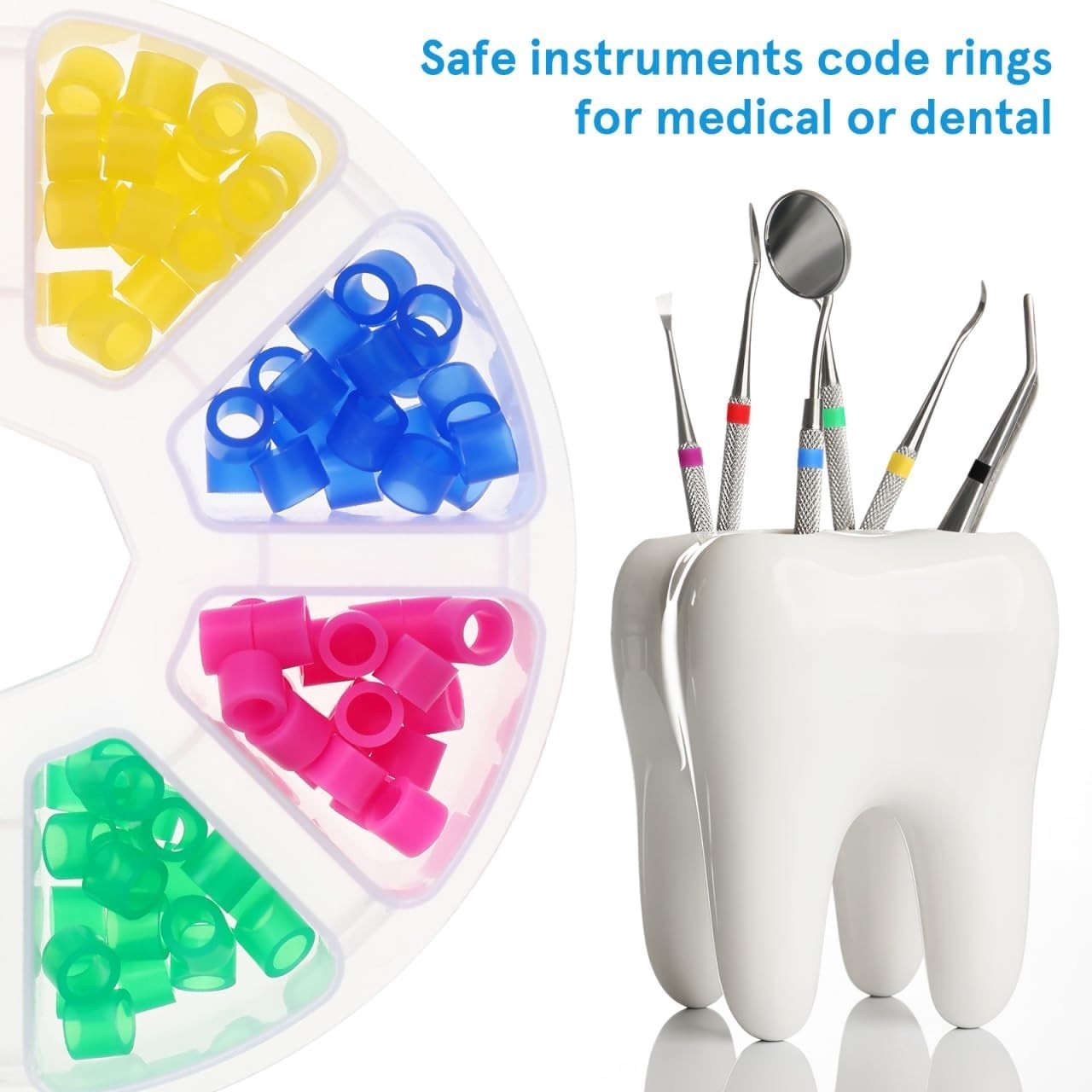 160pcs Dental Code Rings Autoclavable Silicone Instrument Identification Ring…