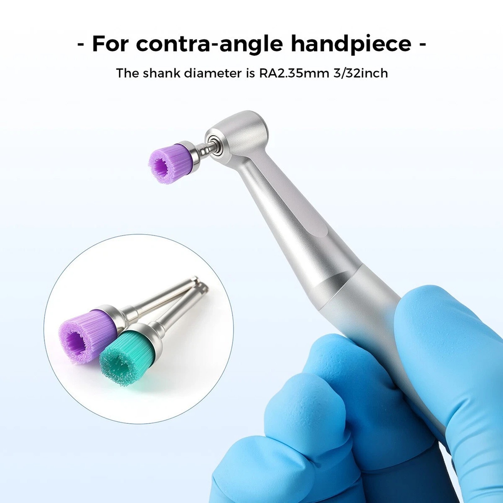 Dental Multi-color Nylon Latch Flat Bowl Buffing Polisher Prophy Cup Bolt Brush