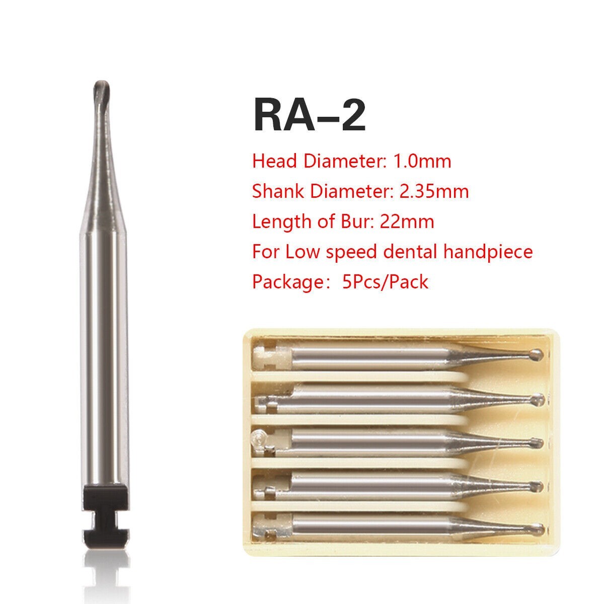 Dental Round Latch Carbide Bur RA 1 2 3 4 5 6 7 8 For Slow Speed 5Pcs/Box