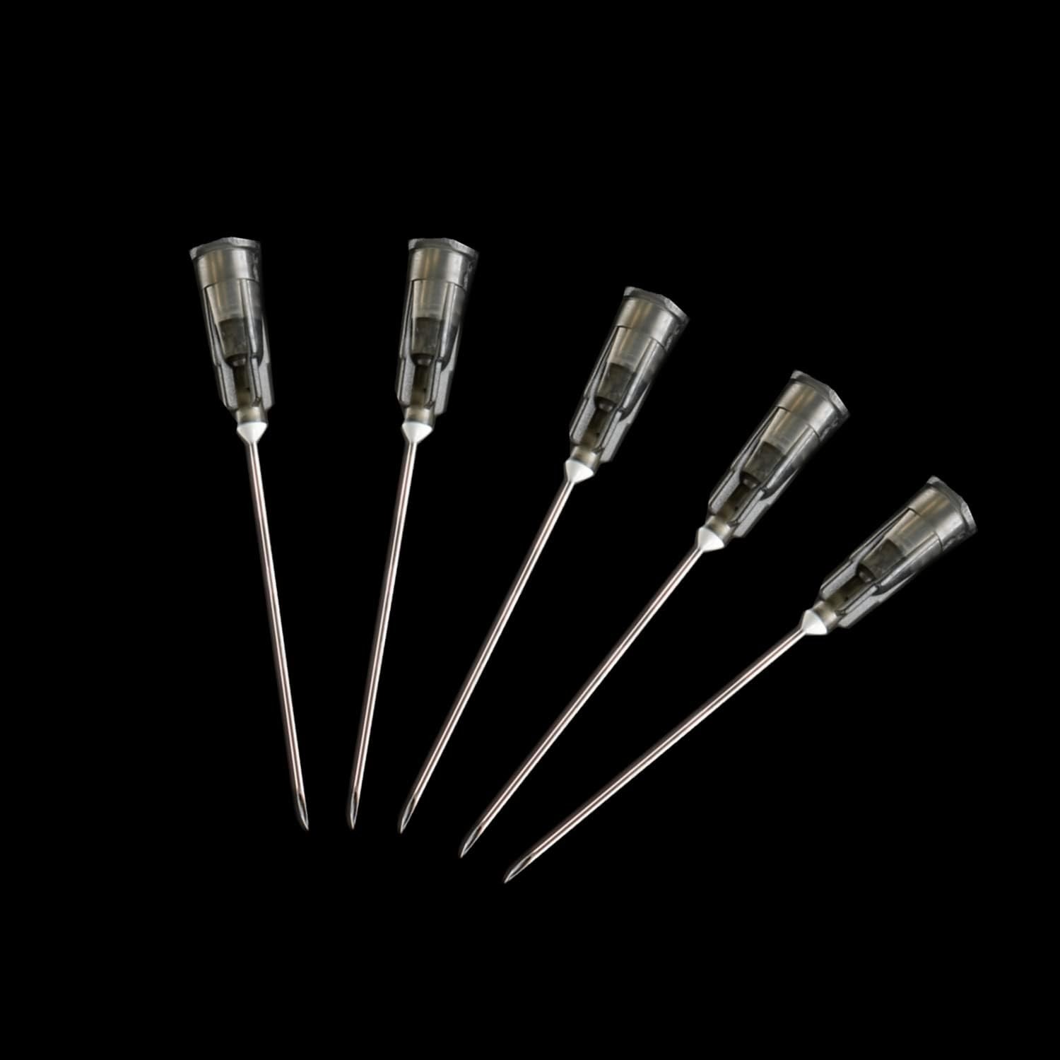 100 Pack 22Ga 1 Inch Sterile Disposable Injection Needle with Cap for Scientific