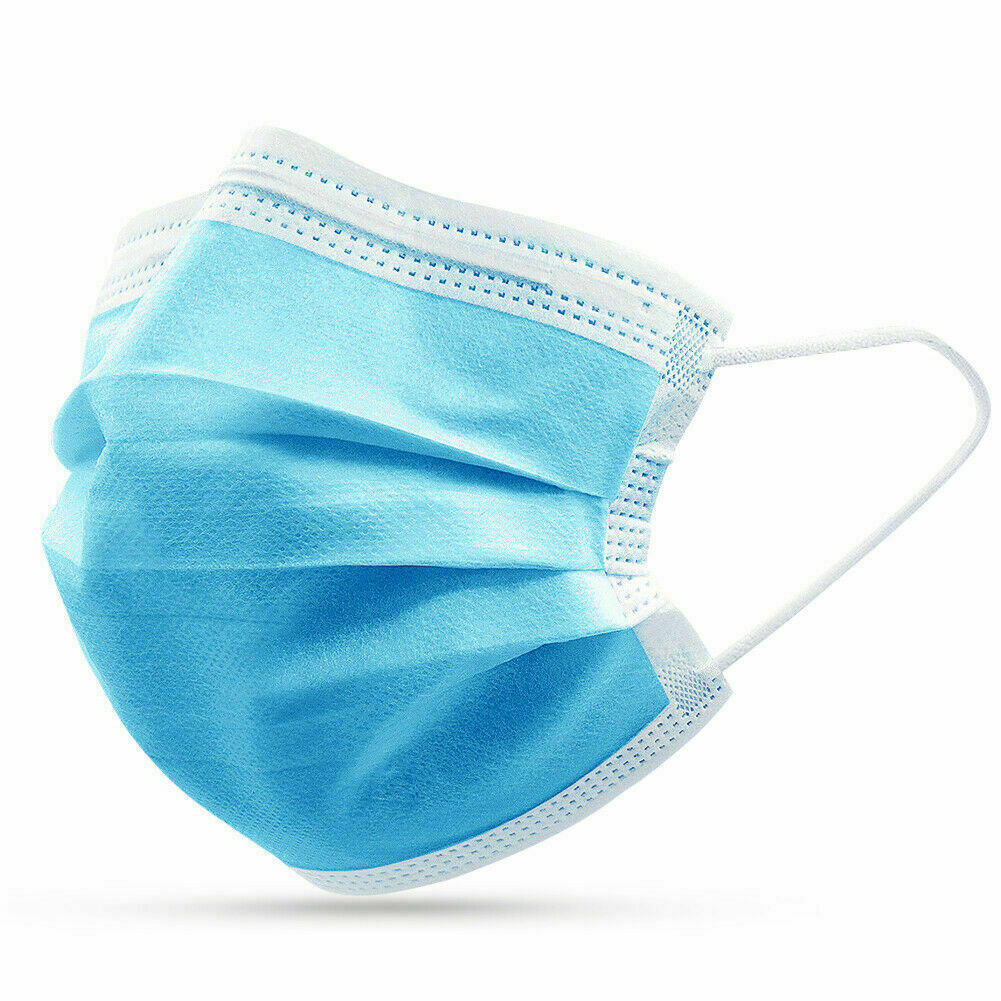 50pcs 3-Ply Layers Disposable Face Medical Surgical Mask Mouth Cover Shield PPE