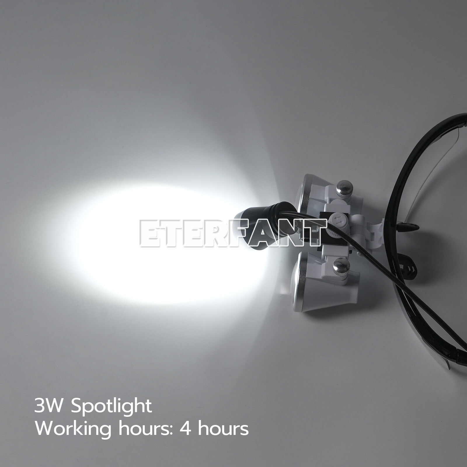 ETERFANT Dental 3.5x Magnifier Medical Binocular Loupes+3W LED Head Light Lamp