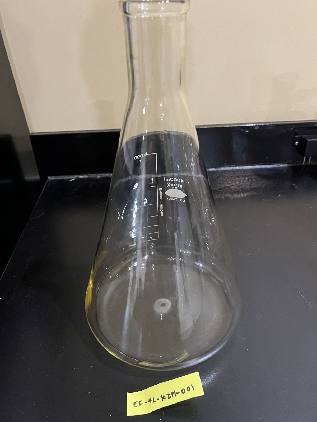 KIMAX 4000mL 4L Glass Graduated Erlenmeyer Flask 26501
