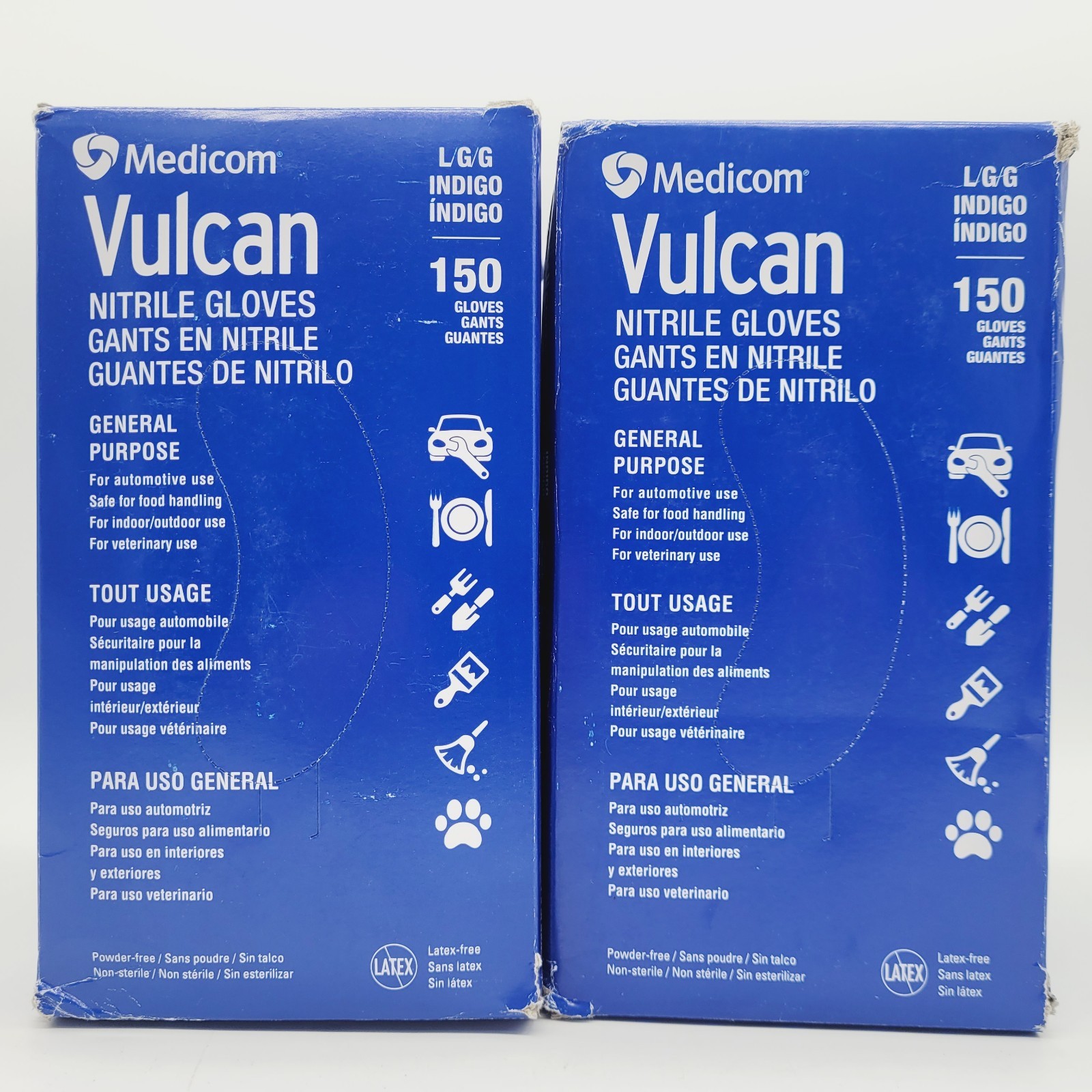 Medicom Vulcan Nitrile Exam Gloves Large 2 Pack Powder-Free Durable 150 each