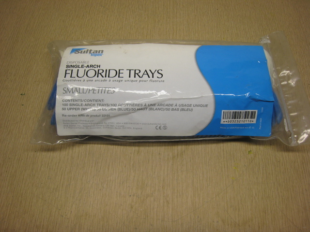 NEW Sultan Single-Arch Disposable Fluoride Trays AD32101 Small 100pkg