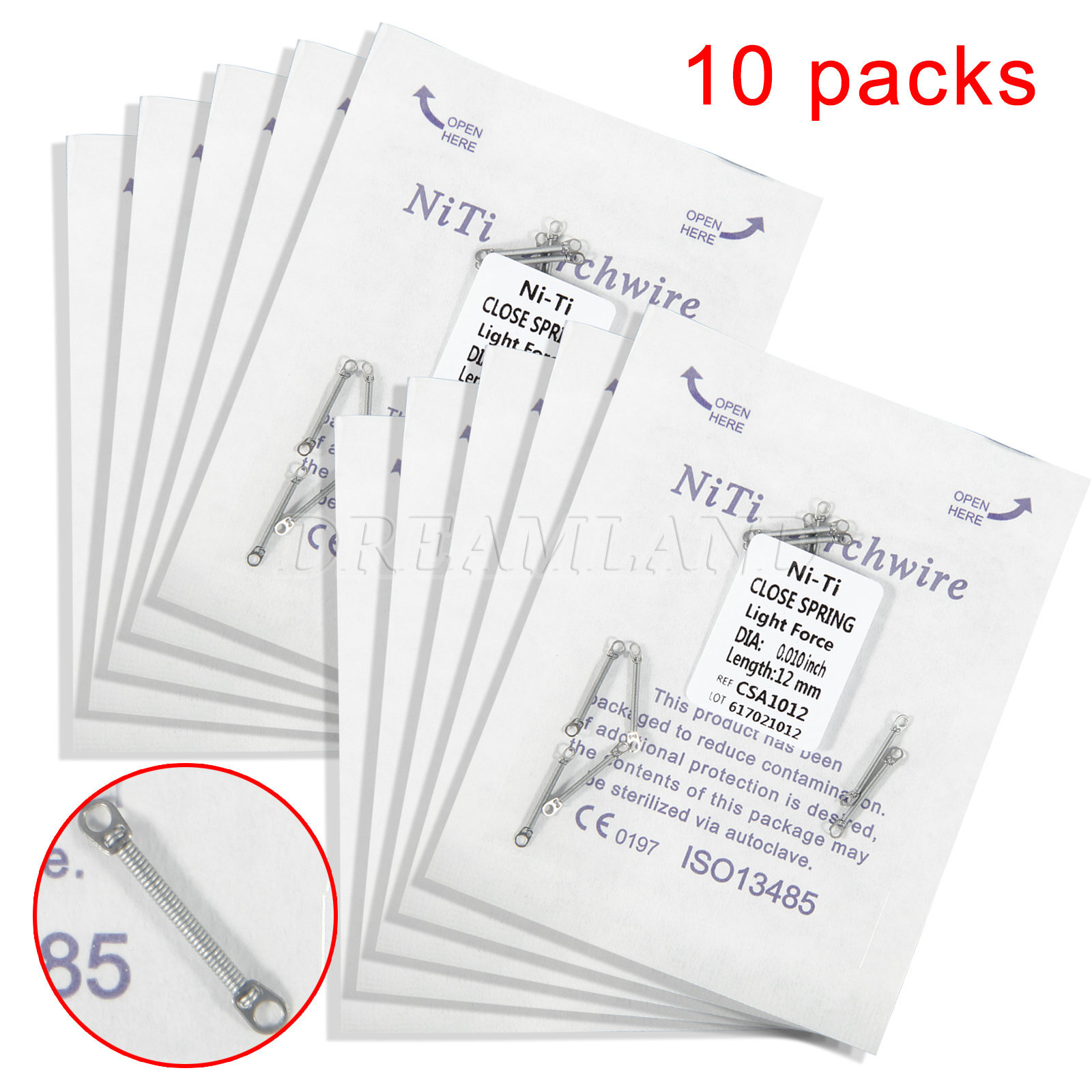 Ortodoncia sale Niti Resorte helicoidal cerrado de alta resistencia 10pcs/Pack