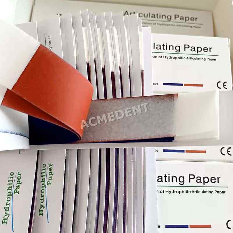 144sheets/Box Dental Articulating Paper Occlusal Record Hydrophilic Bar Blue Red